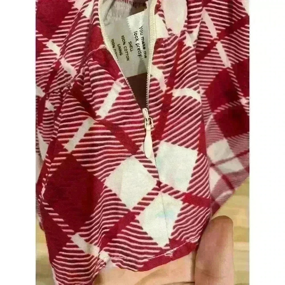 Rahi Red/White Plaid Blossom Top, M - Picture 10 of 12
